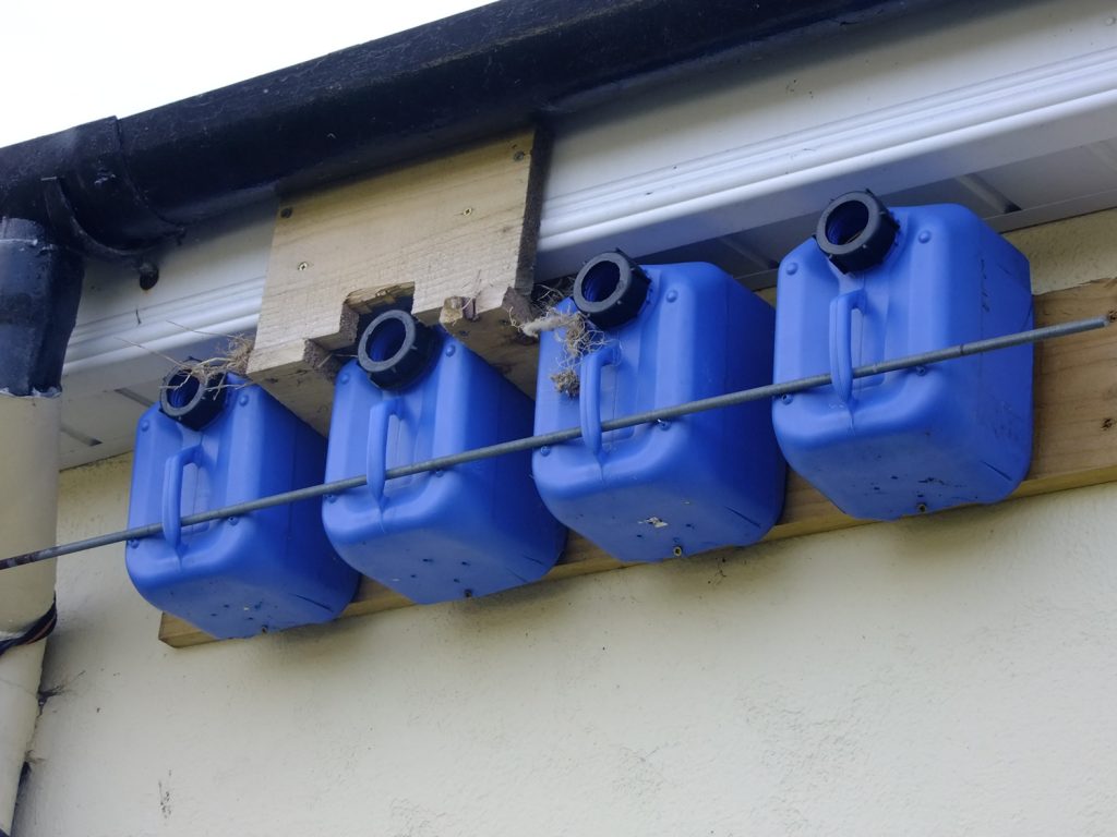 home-made nest boxes